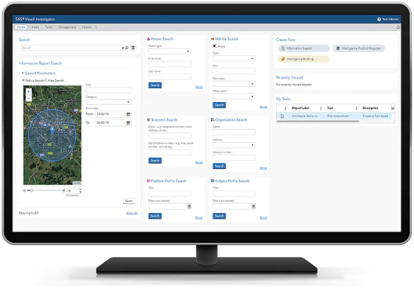 screenshot of SAS Law Enforcement Intelligence